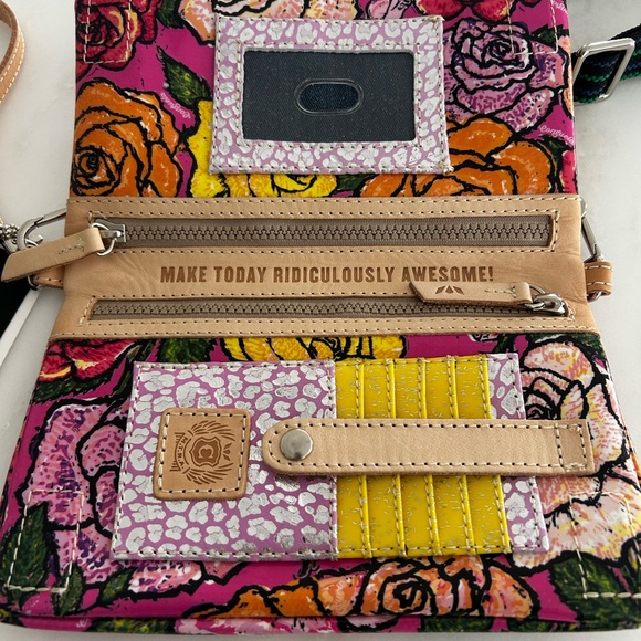 Consuela Vibrant Floral Crossbody Bag - Pink and Yellow - Picture 2 of 5